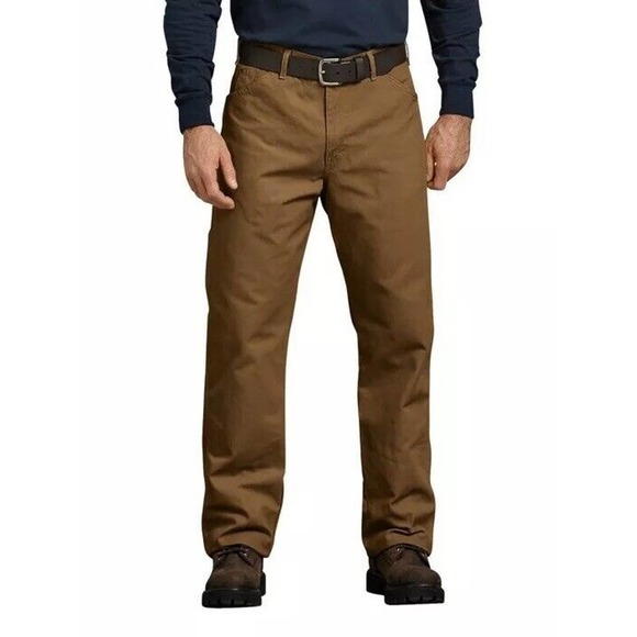 NEW Big Mens Dickies Relaxed Fit Carpenter Duck Brown Relaxed Fit 44" x 32"